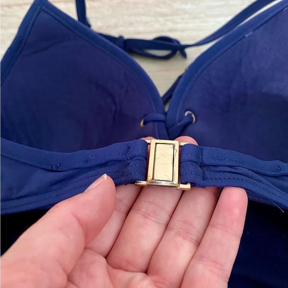 Navy Blue & Gold Niptuck Swim Brand One Piece Swimsuit - Picture 5 of 8